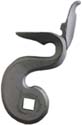 cock, left, wax cast steel, 1.5" throw, gooseneck